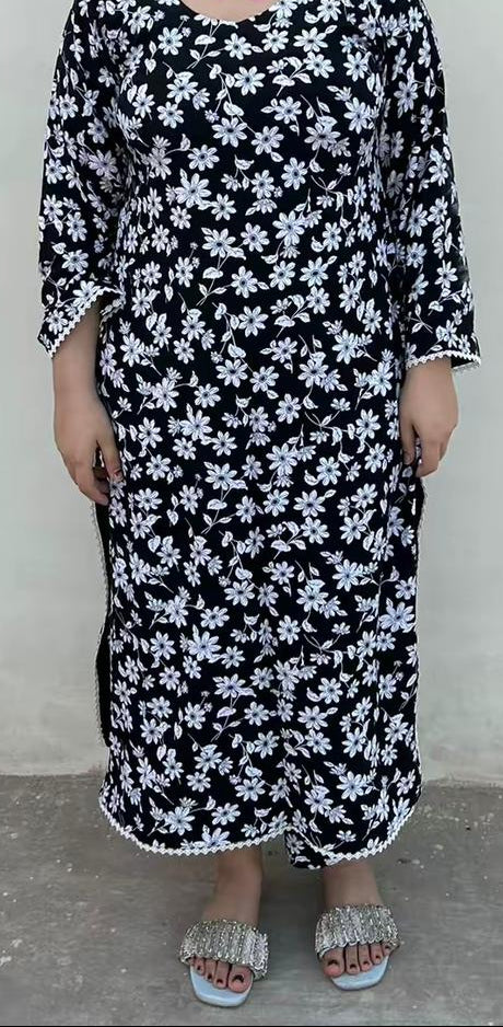 LINEN TWO PIECE COD SET LONG SHIRT WITH TROUSER