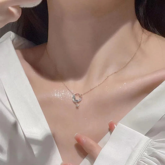 Rose Flower Necklace For Women Golden Color Tulip Flower Pendant Stainless Steel Chain