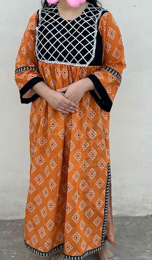 LONG FROCK COLOR ORANGE