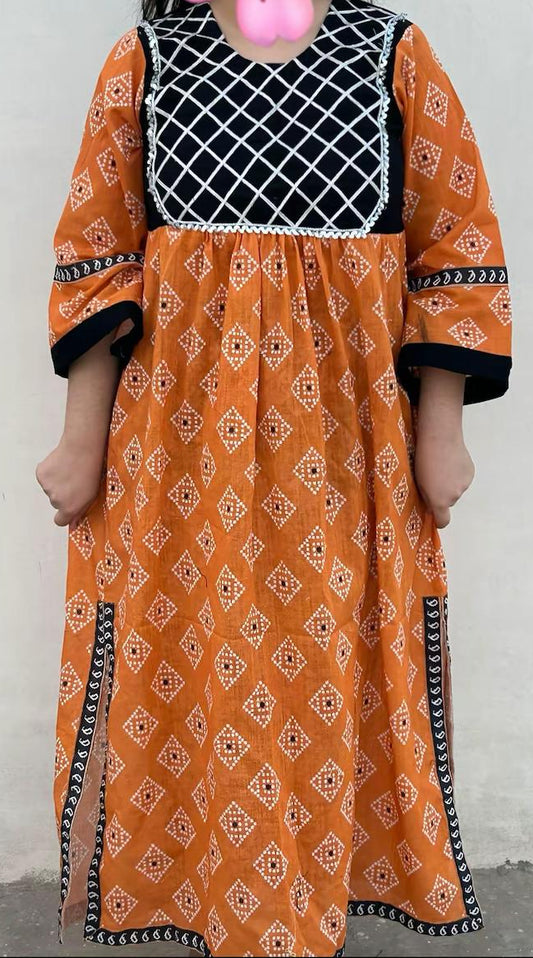 LONG FROCK COLOR ORANGE